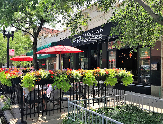 Outdoor commercial dining area